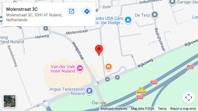 Kaart met de locatie van Salon Romy: Molenstraat 3c in Nuland